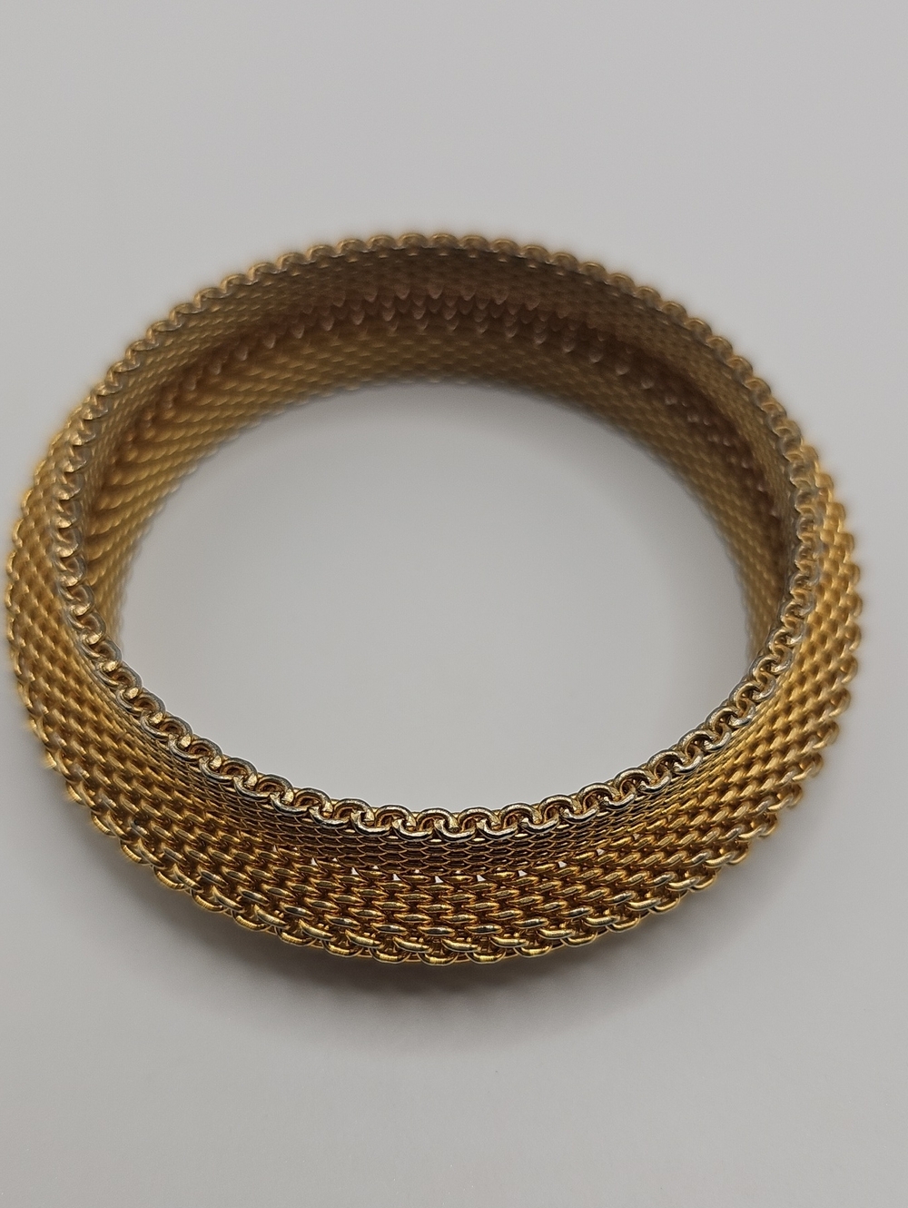Gold Tone Mesh Chain Bangle Bracelet - Women Jewelry. Lovely